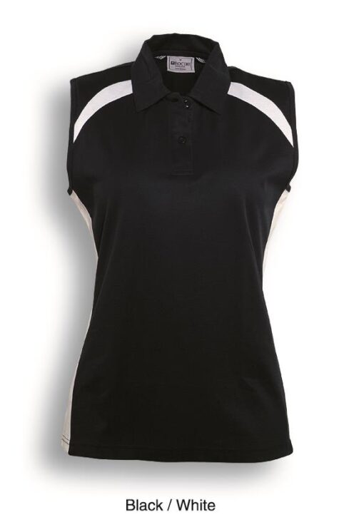 BOCINI Team Essentials-Ladies Sleeveless Contrast Polo CP0931