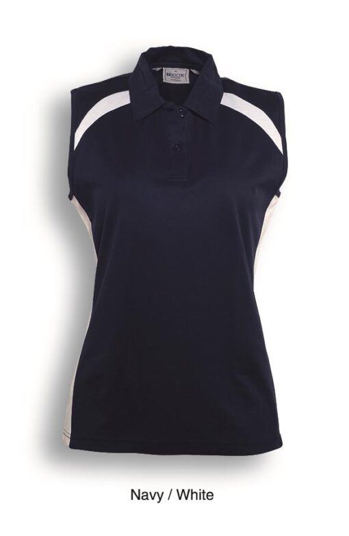 BOCINI Team Essentials-Ladies Sleeveless Contrast Polo CP0931