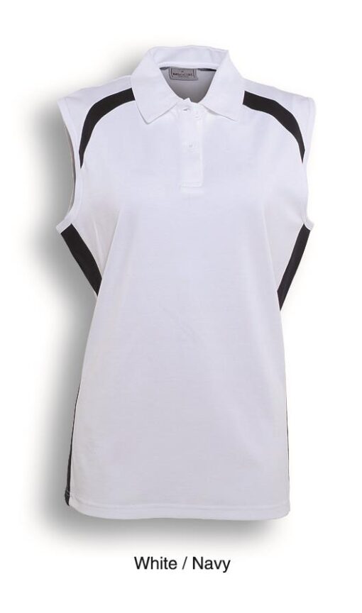 BOCINI Team Essentials-Ladies Sleeveless Contrast Polo CP0931