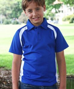 BOCINI Team Essentials-Kids Short Sleeve Contrast Panel Polo CP0939