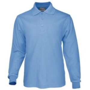 BOCINI Plain Colour Poly Face Cotton Backing Long Sleeve Polo CP1604