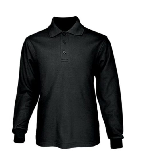 BOCINI Plain Colour Poly Face Cotton Backing Long Sleeve Polo CP1604