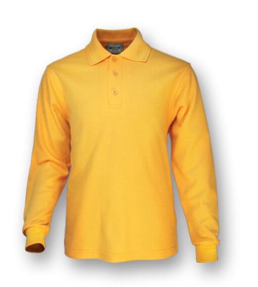 BOCINI Plain Colour Poly Face Cotton Backing Long Sleeve Polo CP1604