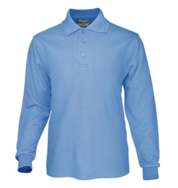 BOCINI Plain Colour Poly Face Cotton Backing Long Sleeve Polo CP1604