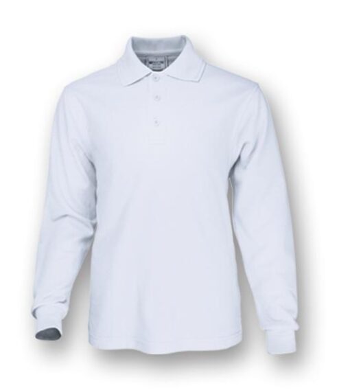 BOCINI Plain Colour Poly Face Cotton Backing Long Sleeve Polo CP1604