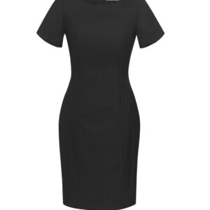 Womens Comfort Wool Stretch Short Sleeve Shift Dress