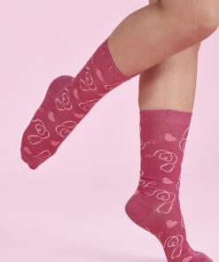 Unisex Pink Happy Feet Comfort Socks