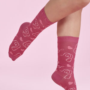 Unisex Pink Happy Feet Comfort Socks