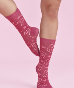 Unisex Pink Happy Feet Comfort Socks