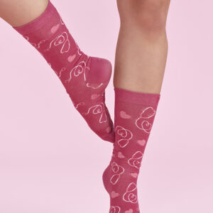 Unisex Pink Happy Feet Comfort Socks