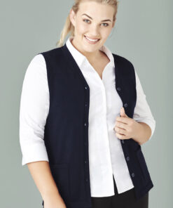 Womens Button Front Knit Vest