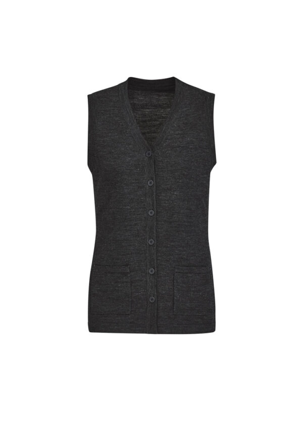 Womens Button Front Knit Vest