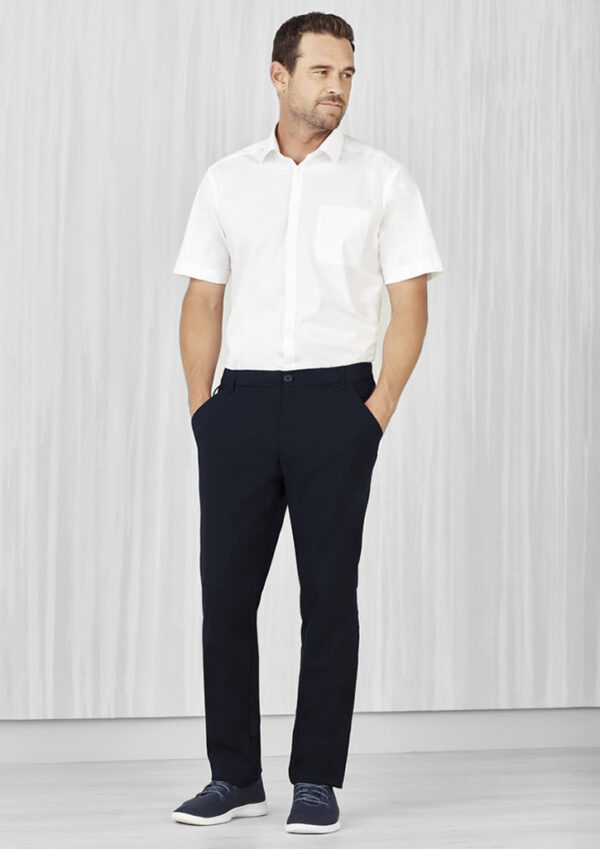 Mens Comfort Waist Flat Front Pant