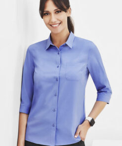 Womens Florence Plain 3/4 Sleeve Shirt