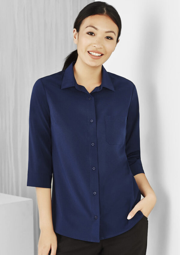 Womens Florence Plain 3/4 Sleeve Shirt