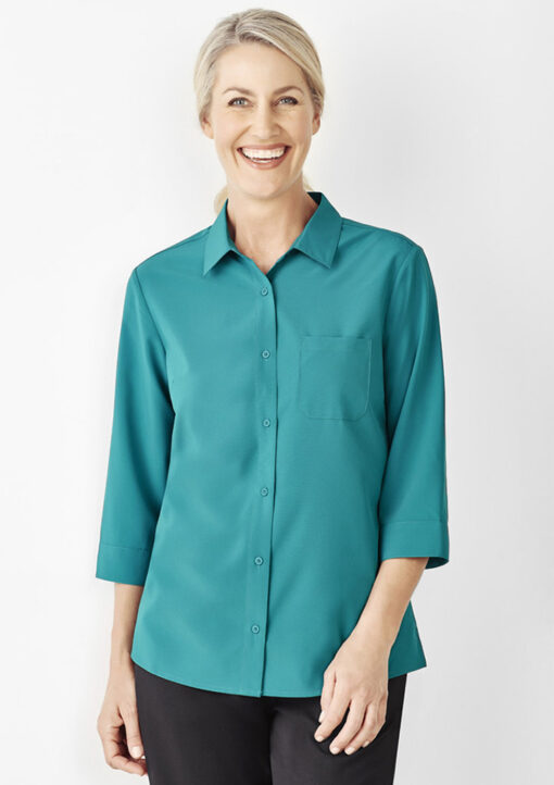 Womens Florence Plain 3/4 Sleeve Shirt