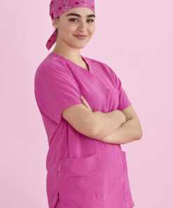 Unisex Pink Printed Scrub Cap