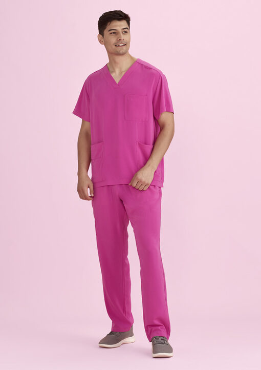 Unisex Pink V-Neck Scrub Pant