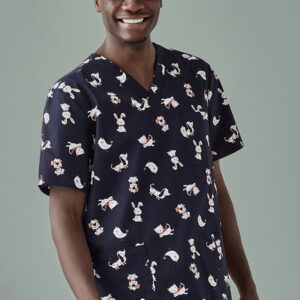 Mens Printed Best Friends Scrub Top