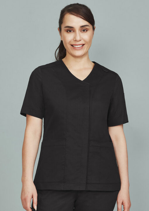 Womens Parks Zip Front Crossover Scrub Top