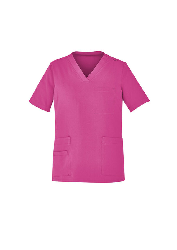 Unisex Pink V-Neck Scrub Top