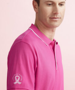 Mens Pink Short Sleeve Polo