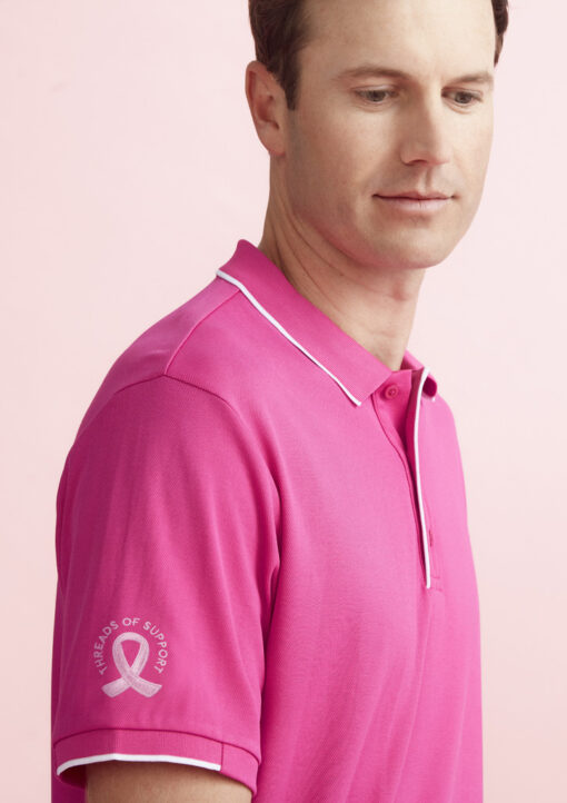 Mens Pink Short Sleeve Polo