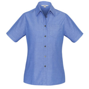 Womens Chambray Short Sleeve Shirt