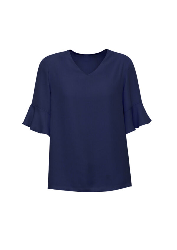 Womens Aria Fluted Sleeve Blouse