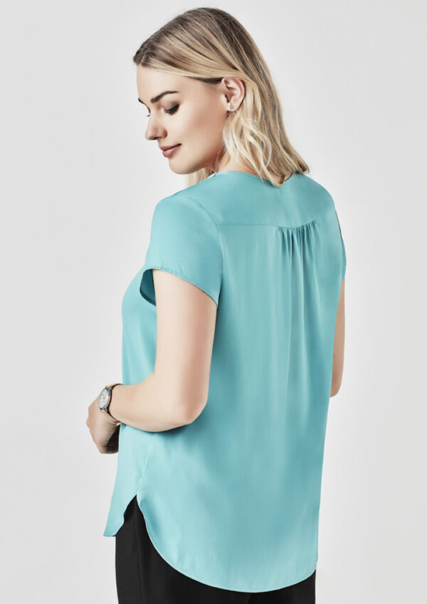 Womens Kayla V-Neck Pleat Blouse