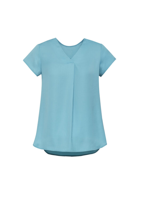 Womens Kayla V-Neck Pleat Blouse