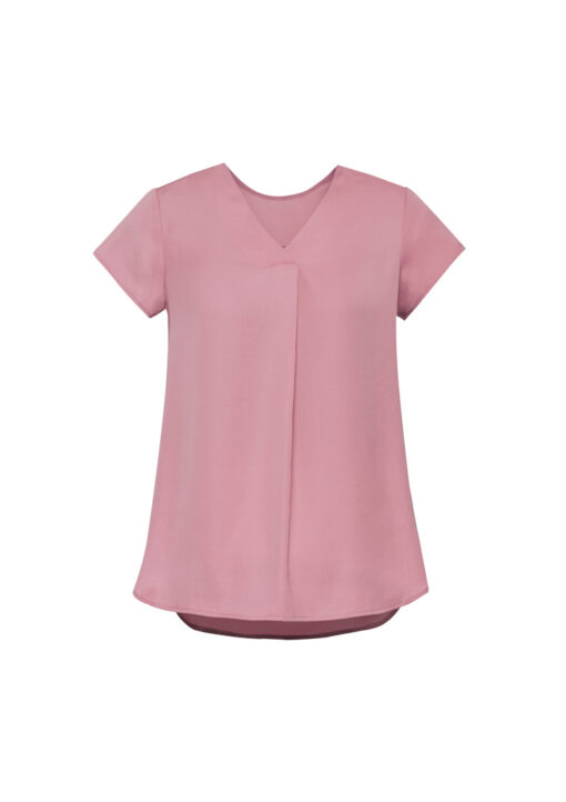 Womens Kayla V-Neck Pleat Blouse