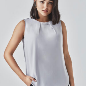 Womens Estelle Sleeveless Pleat Detail Blouse