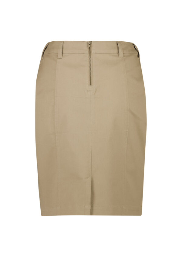 Womens Mid Waist Stretch Chino Skirt