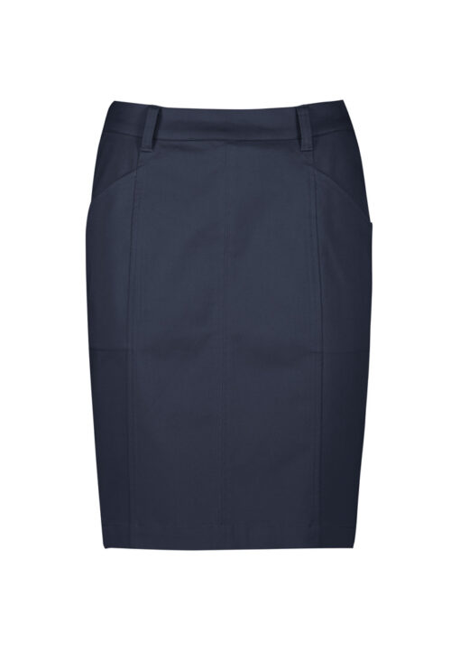 Womens Mid Waist Stretch Chino Skirt