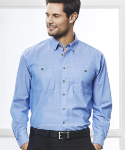 Mens Chambray Long Sleeve Shirt