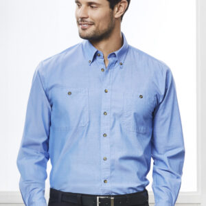 Mens Chambray Long Sleeve Shirt