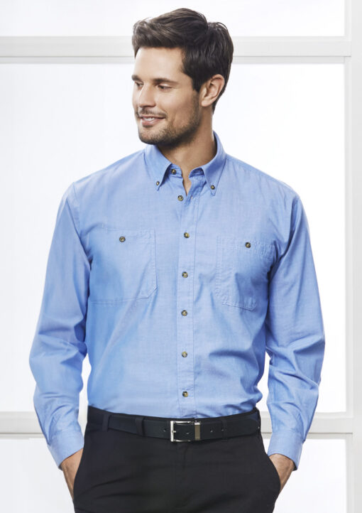 Mens Chambray Long Sleeve Shirt