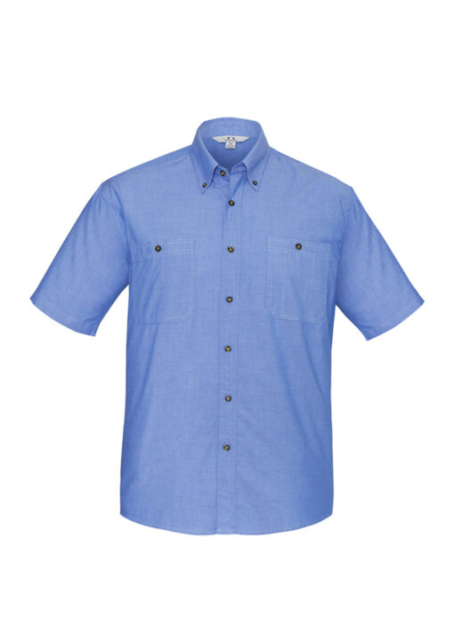 Mens Chambray Short Sleeve Shirt